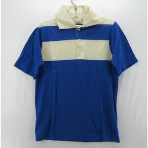 VGT Sears Kings Road Polo Shirt Medium White Rugby 70s Mod Striped *